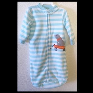 Carter's Baby fleece Sleep Sack dog in wagon 0-9M